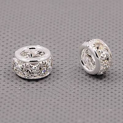 Brass Rhinestone European Beads