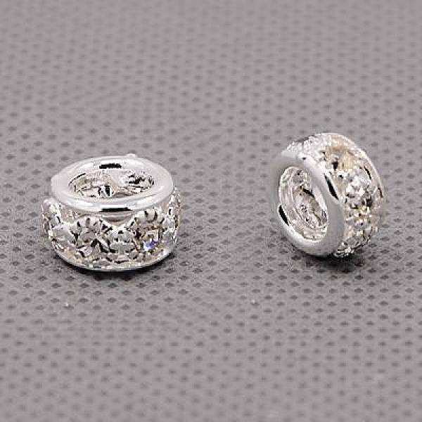 Brass Rhinestone European Beads