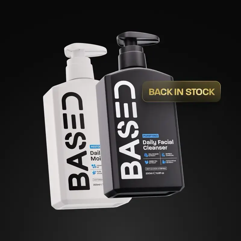 BASED Daily Skincare Duo | Purifying Face Wash + Restoring Moisturizer | Built For All Skin Types | 100% Non-Toxic, Healthy I...