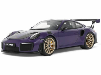 2021 Porsche 911 (991.2) GT2 RS Ultraviolet Metallic with Carbon Stripes 1/18 Model Car by GT Spirit