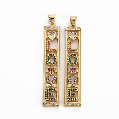 Brass Micro Pave Cubic Zirconia Pendants