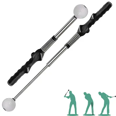 Arttodo Telescopic club, Retractable Golf Swing Training Aid, Click Sound Stick Trainer,  Golf Warm Up, Grip, Strength, Tempo...