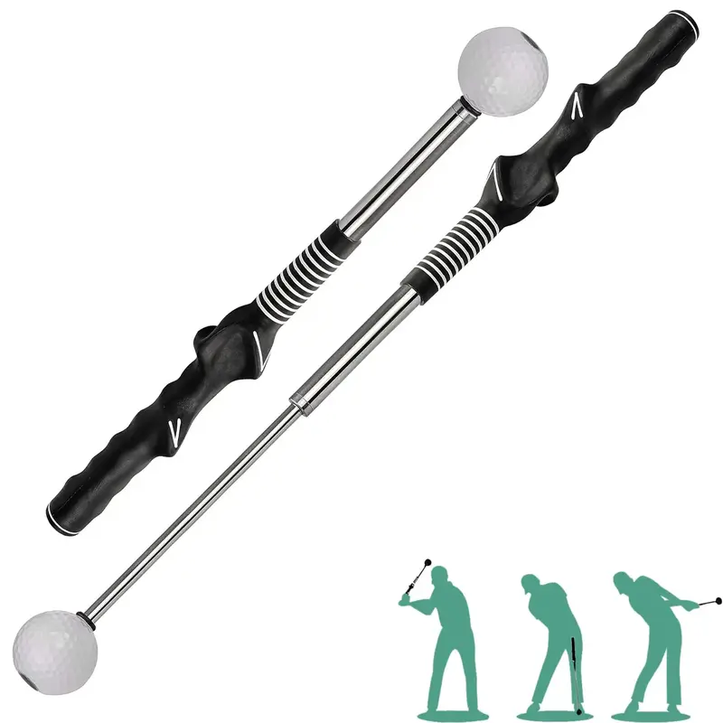 Arttodo Telescopic club, Retractable Golf Swing Training Aid, Click Sound Stick Trainer,  Golf Warm Up, Grip, Strength, Tempo...