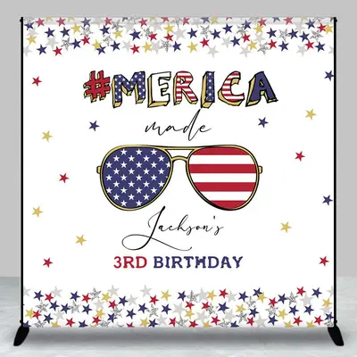 Usa Flag Sunglasses Custom 3rd Birthday Backdrop - Aperturee
