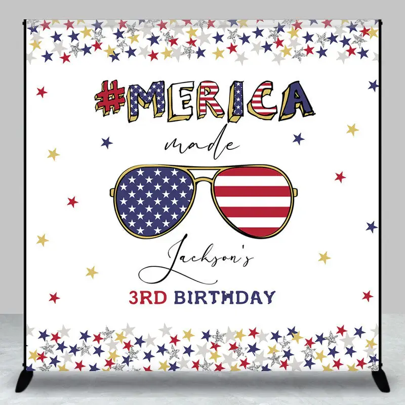 Usa Flag Sunglasses Custom 3rd Birthday Backdrop - Aperturee