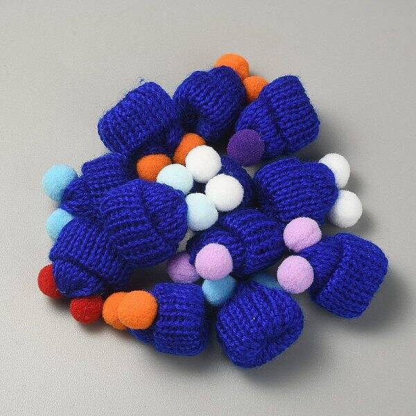 Woolen Crochet Mini Hat with Double Pom Pom Ball