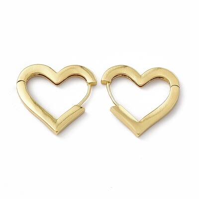 Rack Plating Brass Heart Hoop Earrings for Women