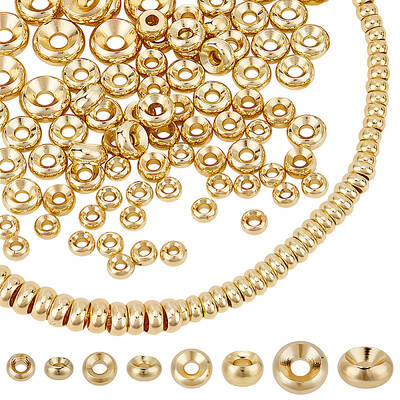120Pcs 4 Styles Brass Spacer Beads