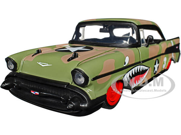 1957 Chevrolet Bel Air 3 Camouflage with Shark Mouth Graphics \