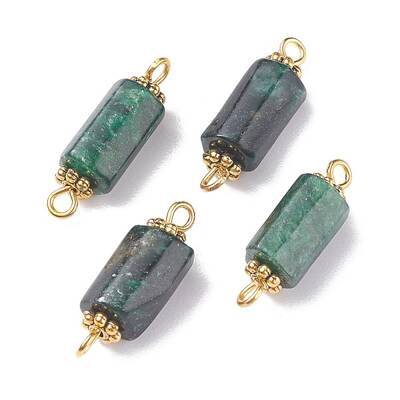 Natural Emerald Connector Charms