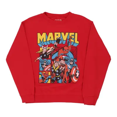 Age 13-14 Marvel Graphic Sweatshirt - Medium Red Cotton