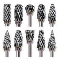 Carbide Burr Set, Hard Alloy Tungsten Steel Double Cut Rotary File Milling Cutter Head, Woodworking Grinding Carving Tool Acc...