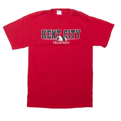 PORT & COMPANY Kent City Volleyball USA T-Shirt Red Short Sleeve Mens S