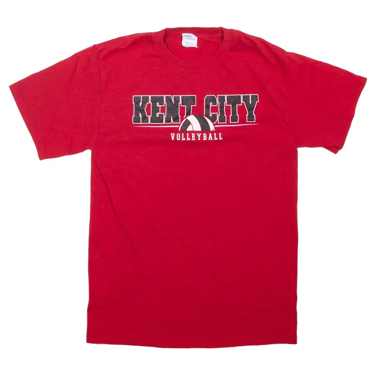 PORT & COMPANY Kent City Volleyball USA T-Shirt Red Short Sleeve Mens S