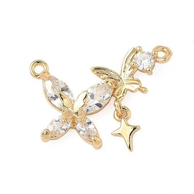 Brass Micro Pave Cubic Zirconia Pendants
