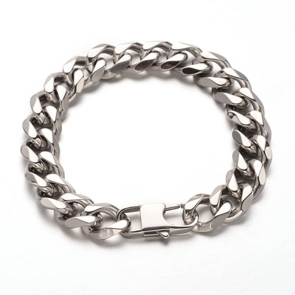 Tarnish Resistant 201 Stainless Steel Curb Chains Bracelets