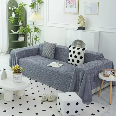 Solid Color Velvet Sofa Covers Blanket, Dust Blanket Gift, Home Good Atmosphere Blanket Sofa Couch Fleece Cover Can Be Machi...