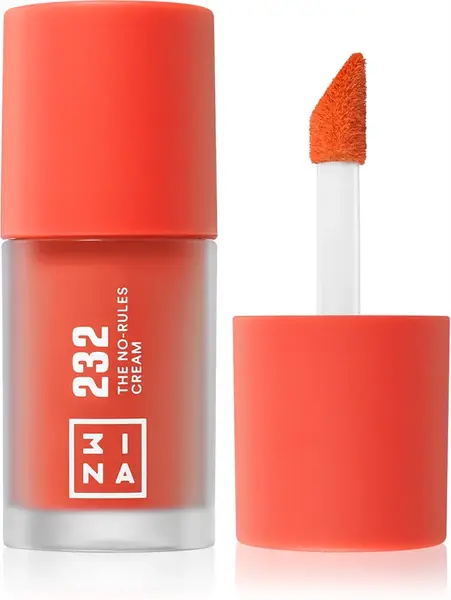 3INA The No-Rules Multi-functional makeup cream for eyes, lips and face color 232 - Bright, coral red 8 ml
