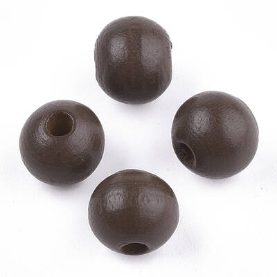 Painted Natural Wood Beads