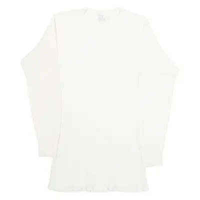LONG JOHNS Womens T-Shirt White Long Sleeve XL