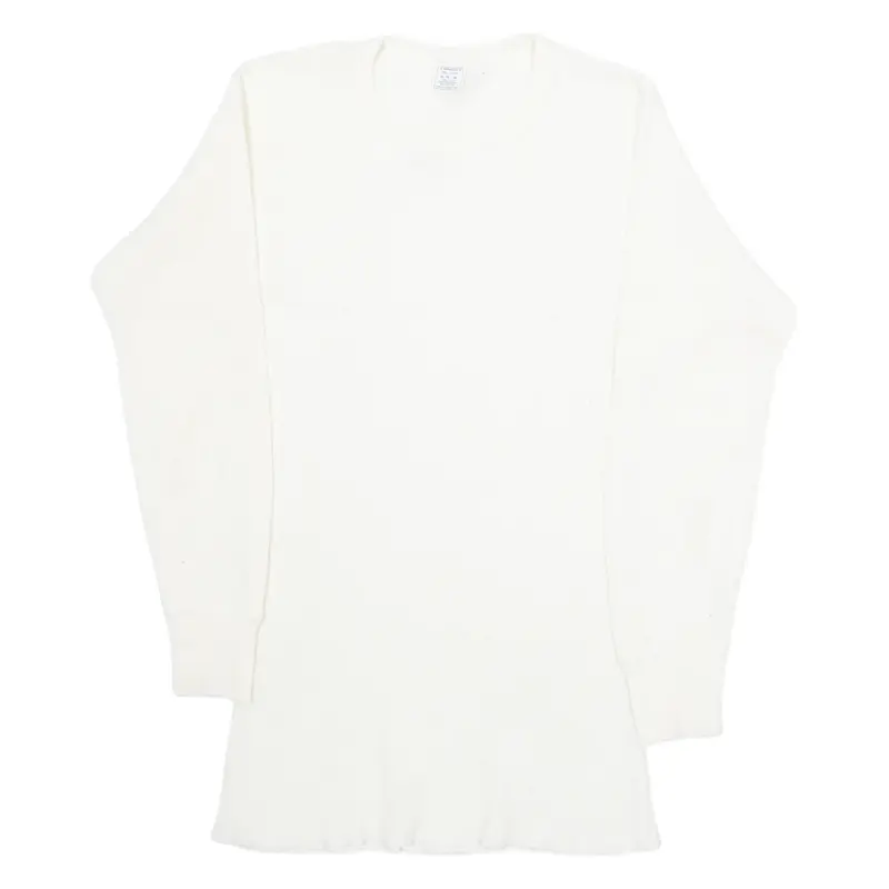 LONG JOHNS Womens T-Shirt White Long Sleeve XL