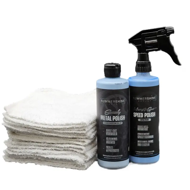 Polishing Bundle By Summershine Supply - 16oz of Mist A Spot and 16oz of Strictly Metal Polish (Fast cut formula) plus 10 pac...