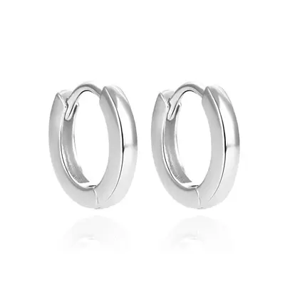 Agato Minimalist Silver Hoop Earrings AGUC3468