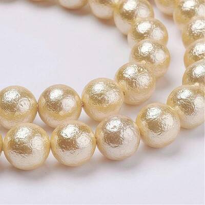 Wrinkle Textured Shell Pearl Beads Strands