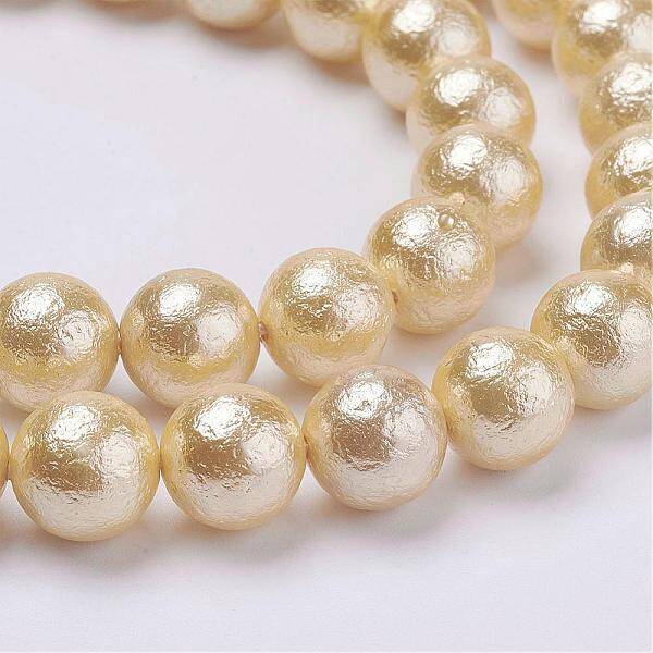 Wrinkle Textured Shell Pearl Beads Strands