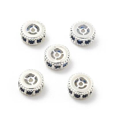 Brass Micro Pave Cubic Zirconia Beads