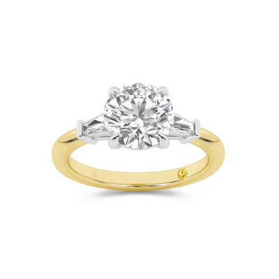 Valentina Tapered Baguette Lab Grown Three Stone Round Diamond Engagement Ring |Yellow Gold  1 1/3 - 4 1/3 CT. TW.
