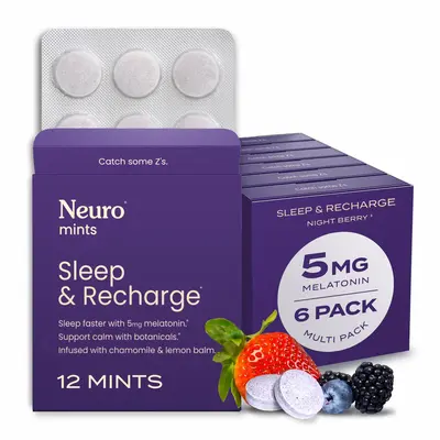 Neuro Melatonin Mints for Better Sleep - Fast Dissolve Sugar-Free Sleep & Recharge Mints with Lemon Balm & Chamomile - Night ...