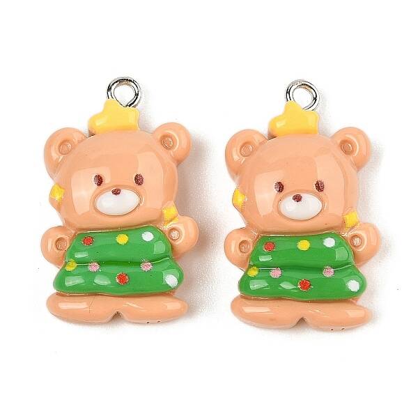 Christmas Theme Opaque Resin Pendants