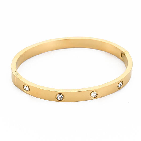 Ion Plating(IP) Crystal Rhinestone Bangle