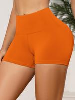Women's Solid High Waist Short Leggings, Casual Comfy Breathable Skinny Shorts for Yoga Gym Workout Running, Ladies Bottoms f...