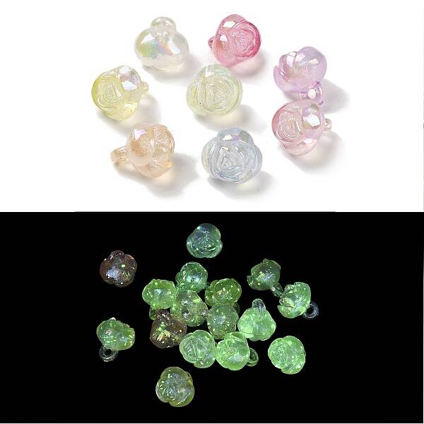 UV Plating Luminous Rainbow Iridescent Acrylic Pendants