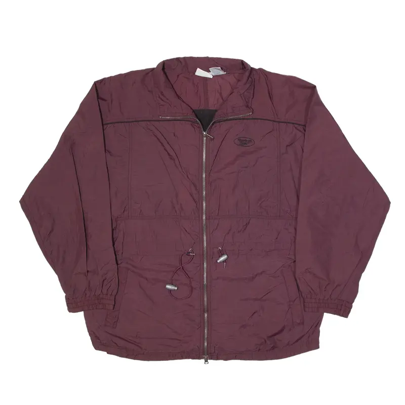 REEBOK Windbreaker Jacket Maroon Womens L