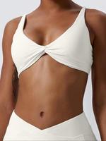 Women's Solid Color Sports Bra, Casual Comfortable Breathable Sports Bra, Ladies Sportswear for Indoor Outdoor Wear, Yoga Bra