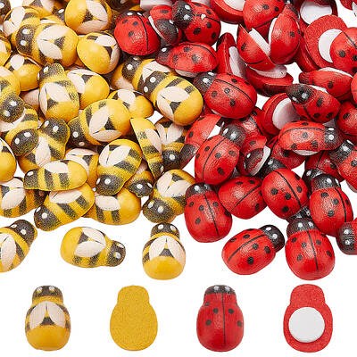 240Pcs 2 Styles Natural Poplar Wood Cabochons