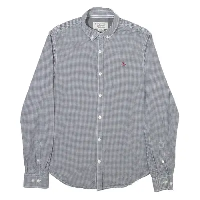 ORIGINAL PENGUIN Mens Shirt Black Check Long Sleeve S