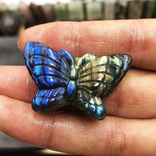 Dyed Natural Labradorite Carved Display Decorations