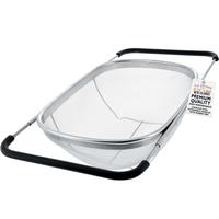 U.S. Kitchen Supply® Premium Quality Over The Sink Stainless Steel Oval Colander with Fine Mesh 6 Quart Strainer Basket & Ex...