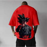 Unisex Oversized Anime Print T-Shirt, Goku Black Design, Stylish and Comfortable Tee for Anime Fans, Perfect for Casual Wear