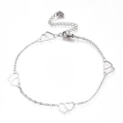 Tarnish Resistant 304 Stainless Steel Cable Chain Anklets