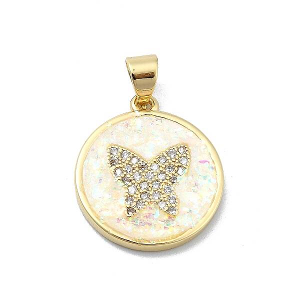 Brass Micro Pave Clear Cubic Zirconia Pendants