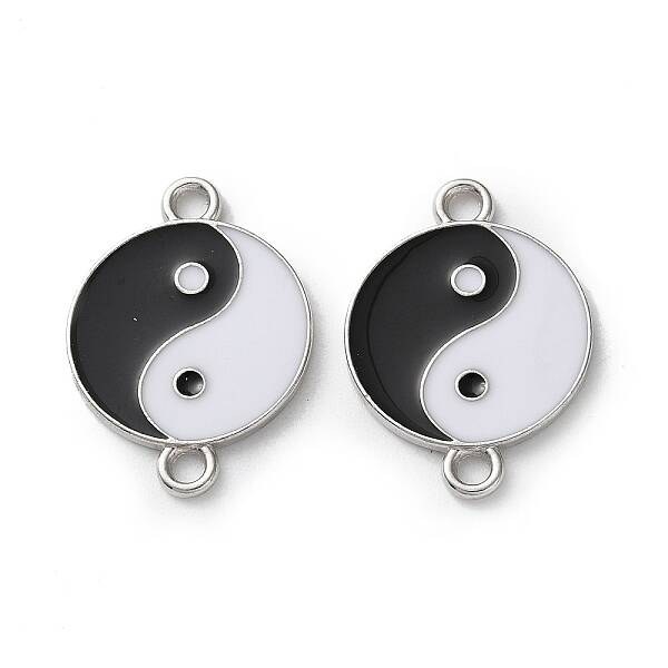Alloy Black & White Enamel Yin-yang Connector Charms
