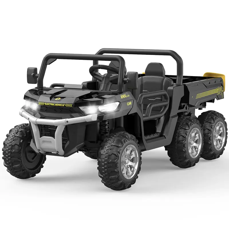 Garvee Ride - P Series: 2-Seater Ride on Car,6X6 24V Kids Ride On Dump Truck with Remote Control Electric Utility Vehicles UT...