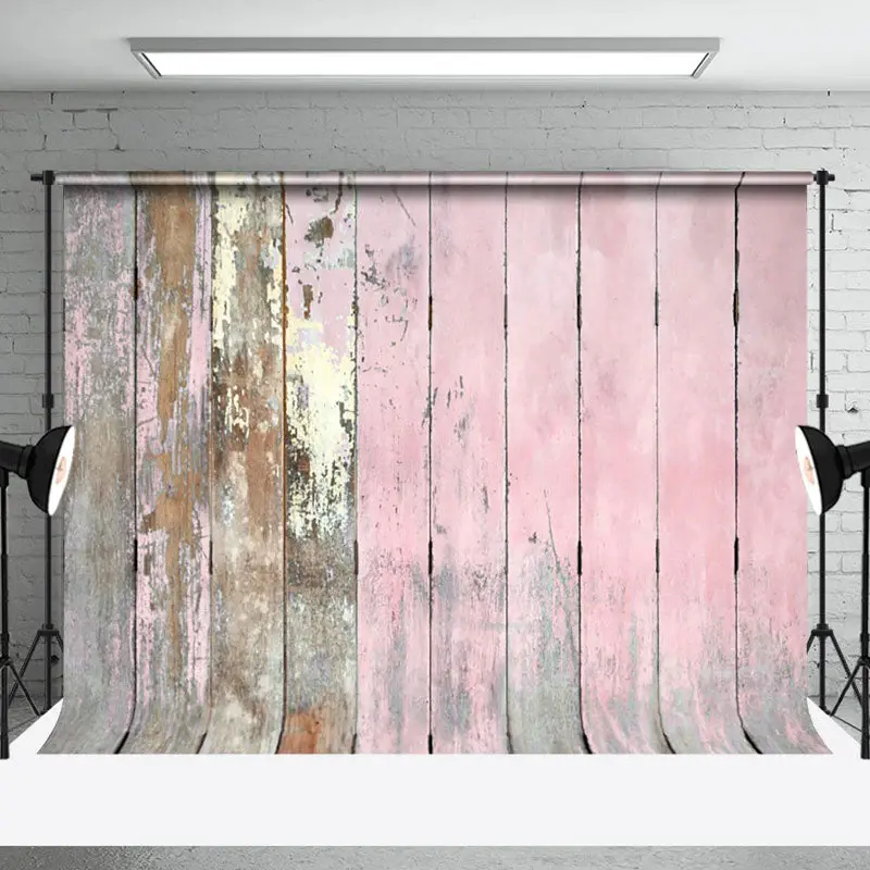 Faded Pink Vintage Wooden Texture Wall Photo Backdrop - Aperturee