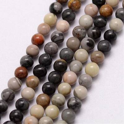 Natural Polychrome Jasper/Picasso Stone/Picasso Jasper Bead Strands