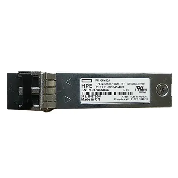 HP Q6M30A | 10Gb/s 10GBase-SR Multi-Mode Fibre 850nm 300m LC Connector SFP+ Transceiver Module